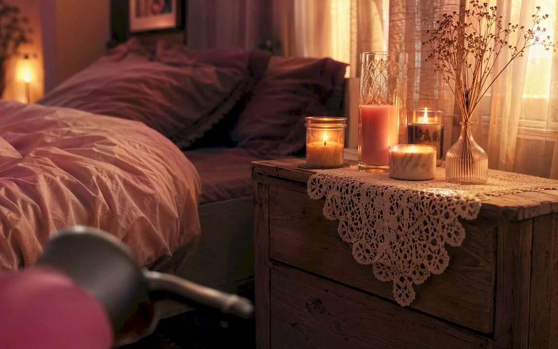 Cozy bedside with gentle air pulse stimulator detail