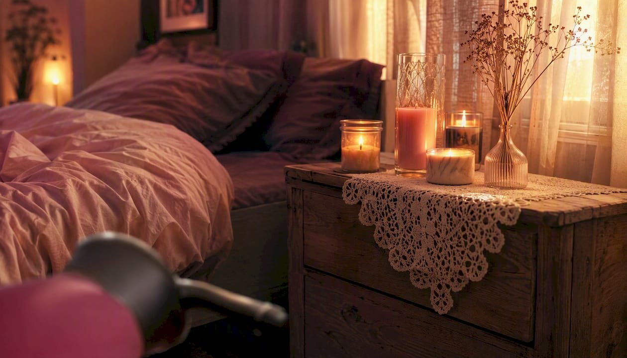 Cozy bedside with gentle air pulse stimulator detail