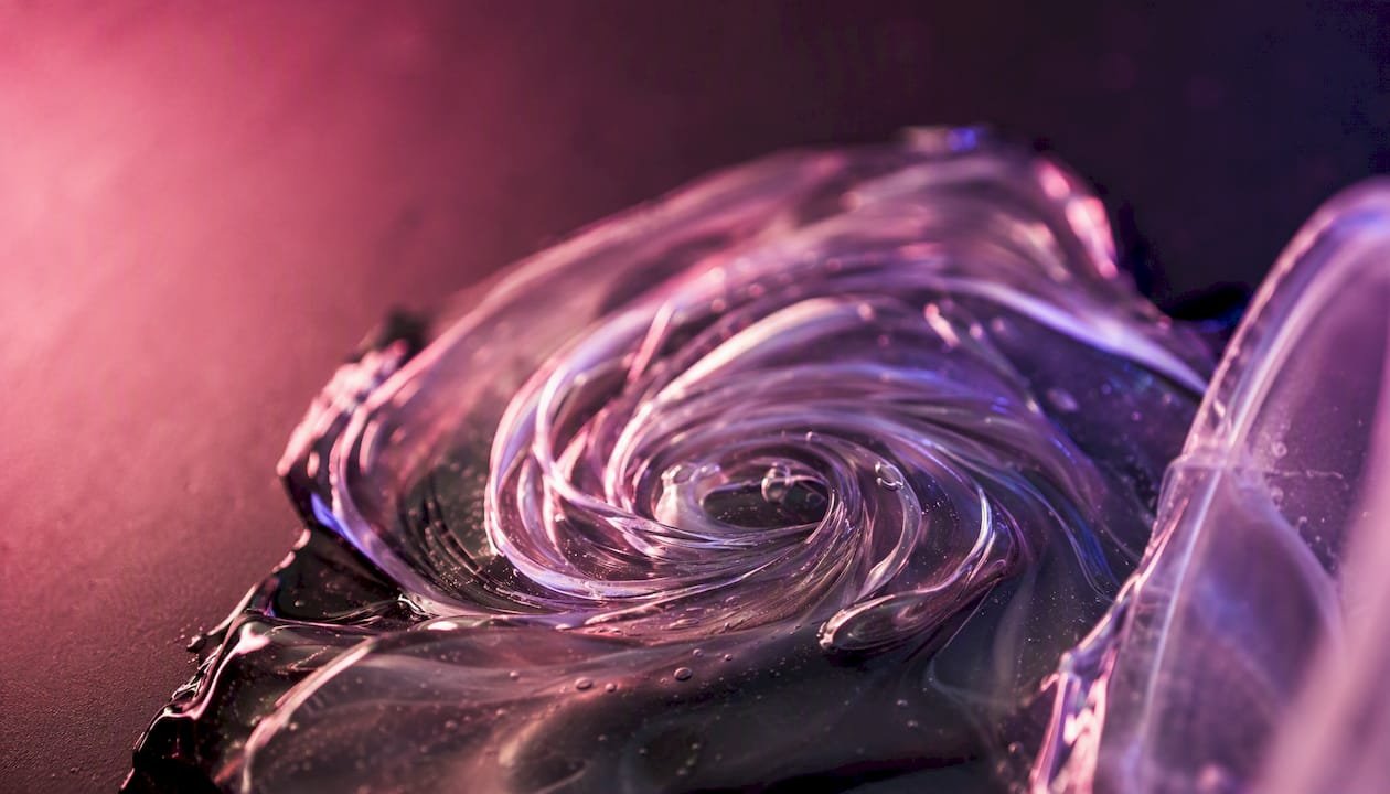 Close-up of hybrid lubricant gel texture