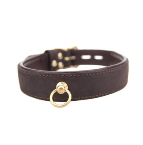 Adjustable Nubuck Leather Choker with O-Ring &ndash; BDSM Collar for Bondage Play
